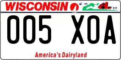 WI license plate 005XOA