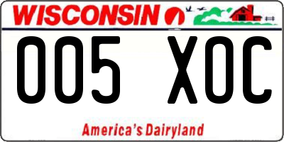WI license plate 005XOC