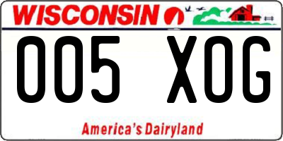 WI license plate 005XOG