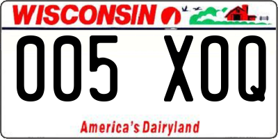 WI license plate 005XOQ