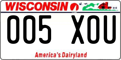 WI license plate 005XOU