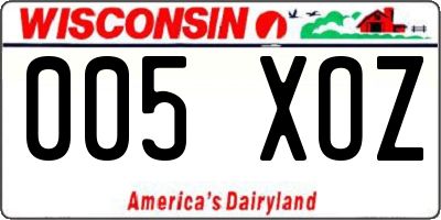WI license plate 005XOZ