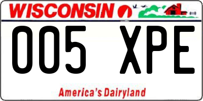 WI license plate 005XPE