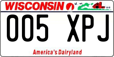 WI license plate 005XPJ