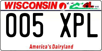 WI license plate 005XPL