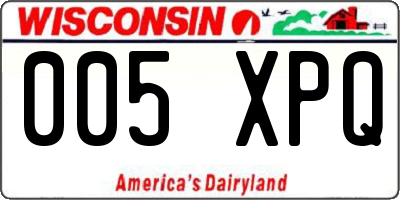 WI license plate 005XPQ