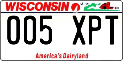 WI license plate 005XPT
