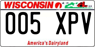WI license plate 005XPV