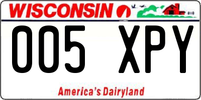 WI license plate 005XPY