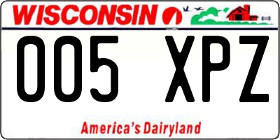 WI license plate 005XPZ