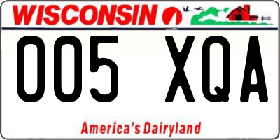 WI license plate 005XQA