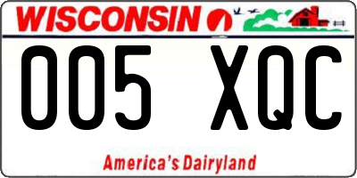 WI license plate 005XQC