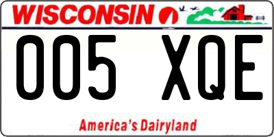WI license plate 005XQE