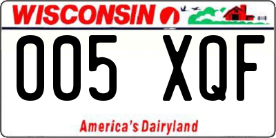 WI license plate 005XQF