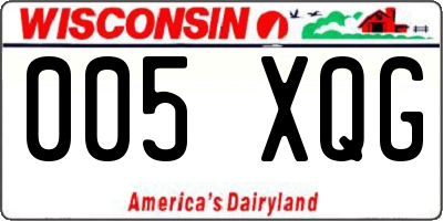 WI license plate 005XQG