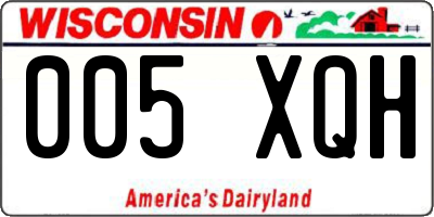 WI license plate 005XQH