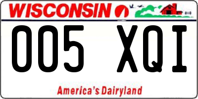 WI license plate 005XQI