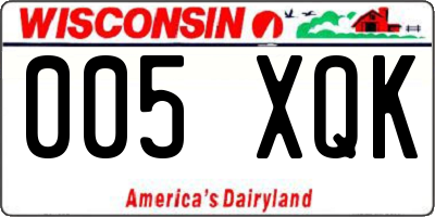 WI license plate 005XQK