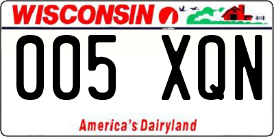 WI license plate 005XQN