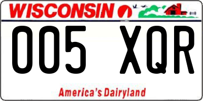 WI license plate 005XQR