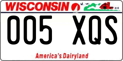WI license plate 005XQS