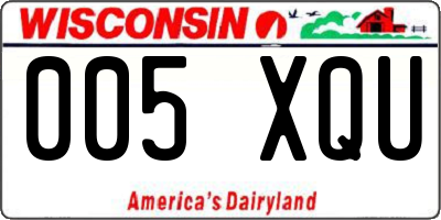 WI license plate 005XQU