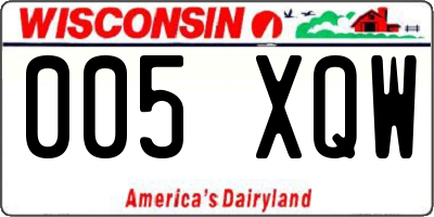 WI license plate 005XQW