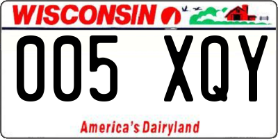WI license plate 005XQY