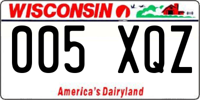 WI license plate 005XQZ
