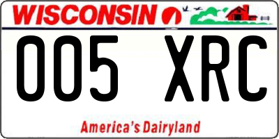 WI license plate 005XRC