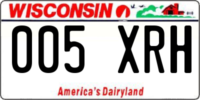 WI license plate 005XRH