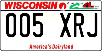 WI license plate 005XRJ