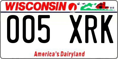 WI license plate 005XRK