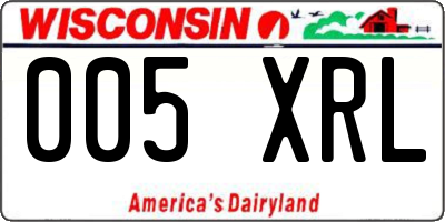WI license plate 005XRL