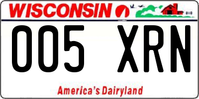 WI license plate 005XRN
