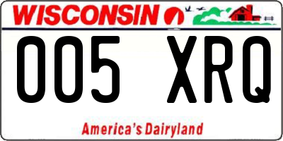 WI license plate 005XRQ