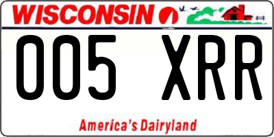 WI license plate 005XRR