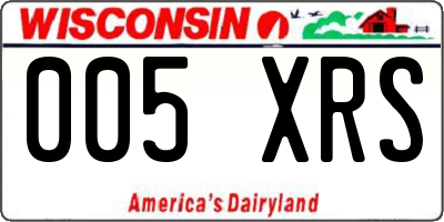 WI license plate 005XRS