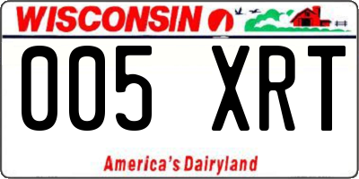 WI license plate 005XRT