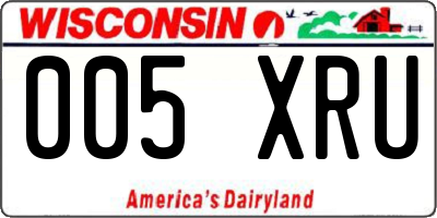 WI license plate 005XRU