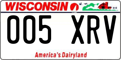 WI license plate 005XRV
