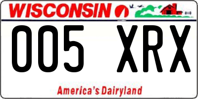 WI license plate 005XRX