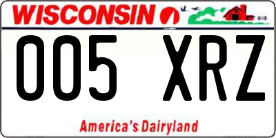 WI license plate 005XRZ