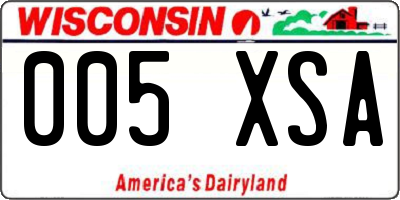 WI license plate 005XSA