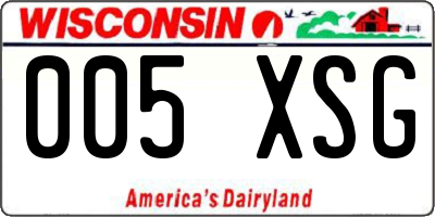 WI license plate 005XSG
