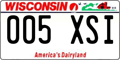 WI license plate 005XSI
