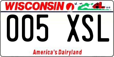 WI license plate 005XSL