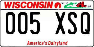 WI license plate 005XSQ