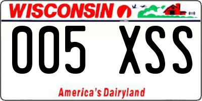 WI license plate 005XSS