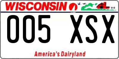 WI license plate 005XSX